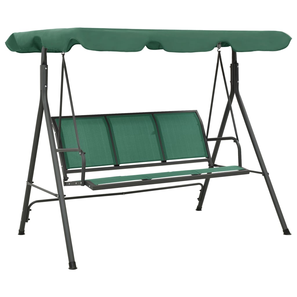 vidaXL Garden Swing Bench Green 170 cm Textilene and Steel