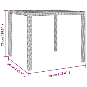 vidaXL 3 Piece Garden Dining Set Grey Poly Rattan&Solid Wood Acacia