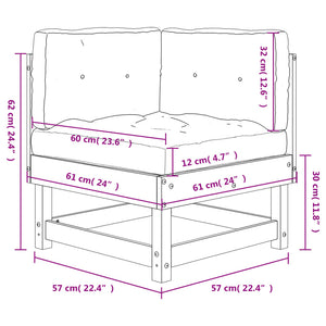 vidaXL Corner Sofa with Cushions Solid Wood Douglas