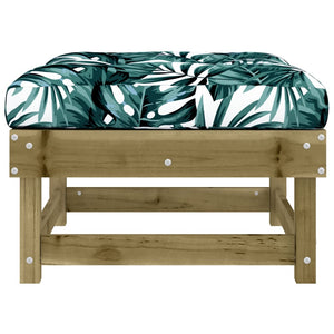 vidaXL Garden Footstool with Cushion Impregnated Wood Pine