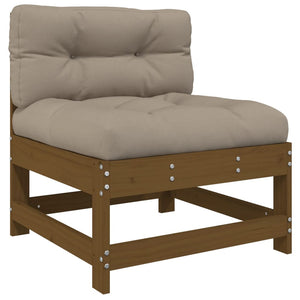 vidaXL 3 Piece Garden Lounge Set with Cushions Honey Brown Solid Wood