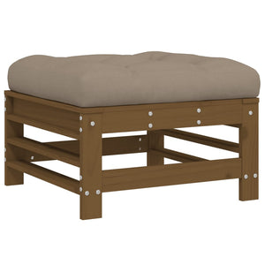 vidaXL Garden Footstool with Cushion Honey Brown Solid Wood Pine