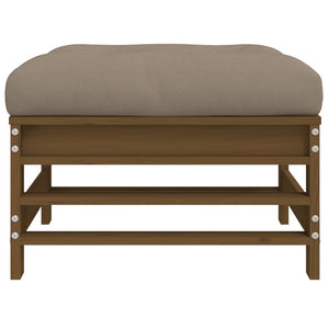 vidaXL Garden Footstool with Cushion Honey Brown Solid Wood Pine