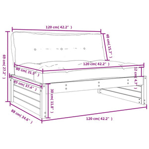 vidaXL Middle Sofa 120x80 cm Solid Wood Douglas