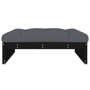 vidaXL Garden Footstool Black 120x80 cm Solid Wood Pine