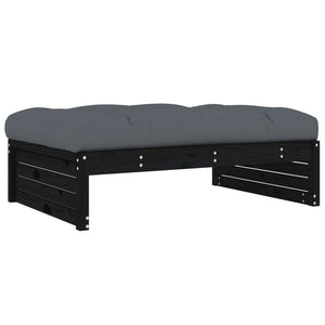 vidaXL Garden Footstool Black 120x80 cm Solid Wood Pine