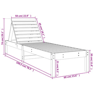 vidaXL Sun Loungers 2 pcs with Table Solid Wood Pine