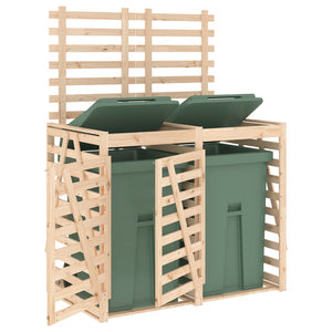 vidaXL Double Wheelie Bin Storage Solid Wood Pine