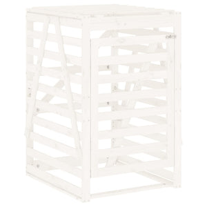 vidaXL Double Wheelie Bin Storage White Solid Wood Pine