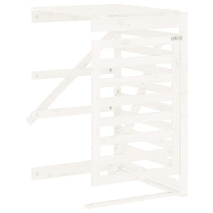 vidaXL Double Wheelie Bin Storage White Solid Wood Pine