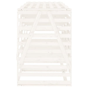 vidaXL Triple Wheelie Bin Storage White Solid Wood Pine