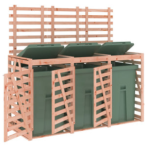 vidaXL Triple Wheelie Bin Storage Solid Wood Douglas