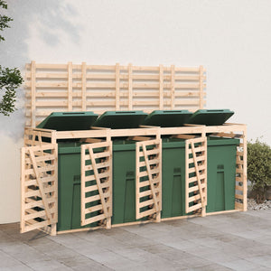 vidaXL Quadruple Wheelie Bin Storage Solid Wood Pine