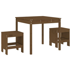 vidaXL 3 Piece Garden Bistro Set Honey Brown Solid Wood Pine