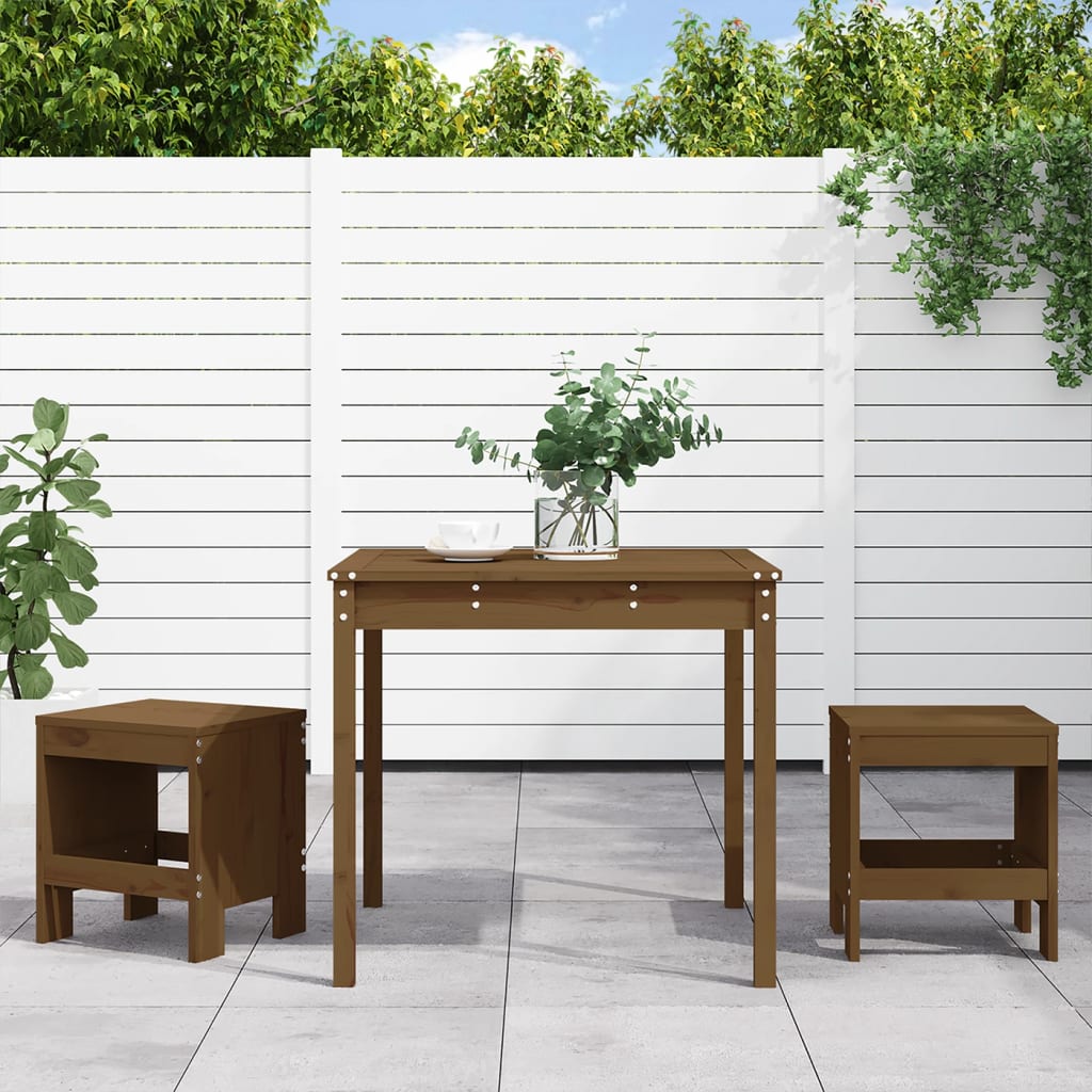 vidaXL 3 Piece Garden Bistro Set Honey Brown Solid Wood Pine