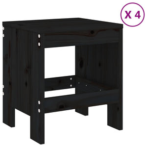 vidaXL 5 Piece Garden Dining Set Black Solid Wood Pine