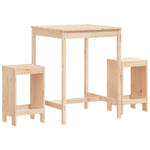 vidaXL 3 Piece Garden Bar Set Solid Wood Pine