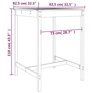 vidaXL 3 Piece Garden Bar Set Solid Wood Pine