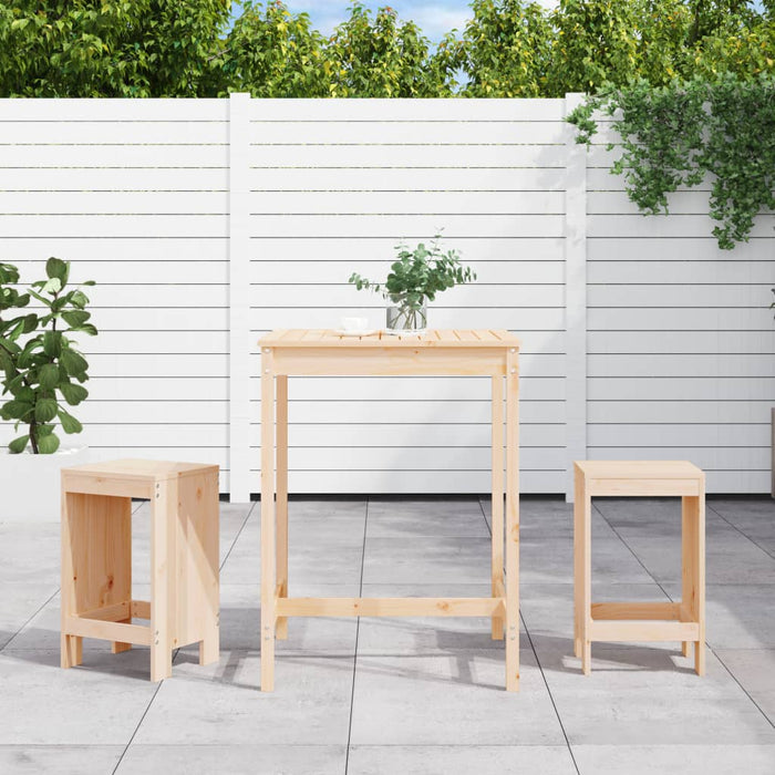 vidaXL 3 Piece Garden Bar Set Solid Wood Pine