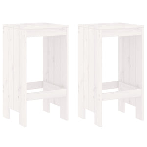 vidaXL 3 Piece Garden Bar Set White Solid Wood Pine