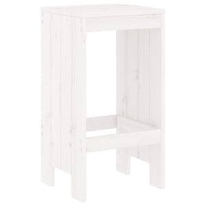 vidaXL 3 Piece Garden Bar Set White Solid Wood Pine