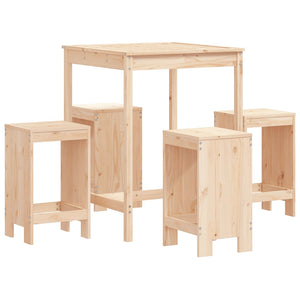 vidaXL 5 Piece Garden Bar Set Solid Wood Pine