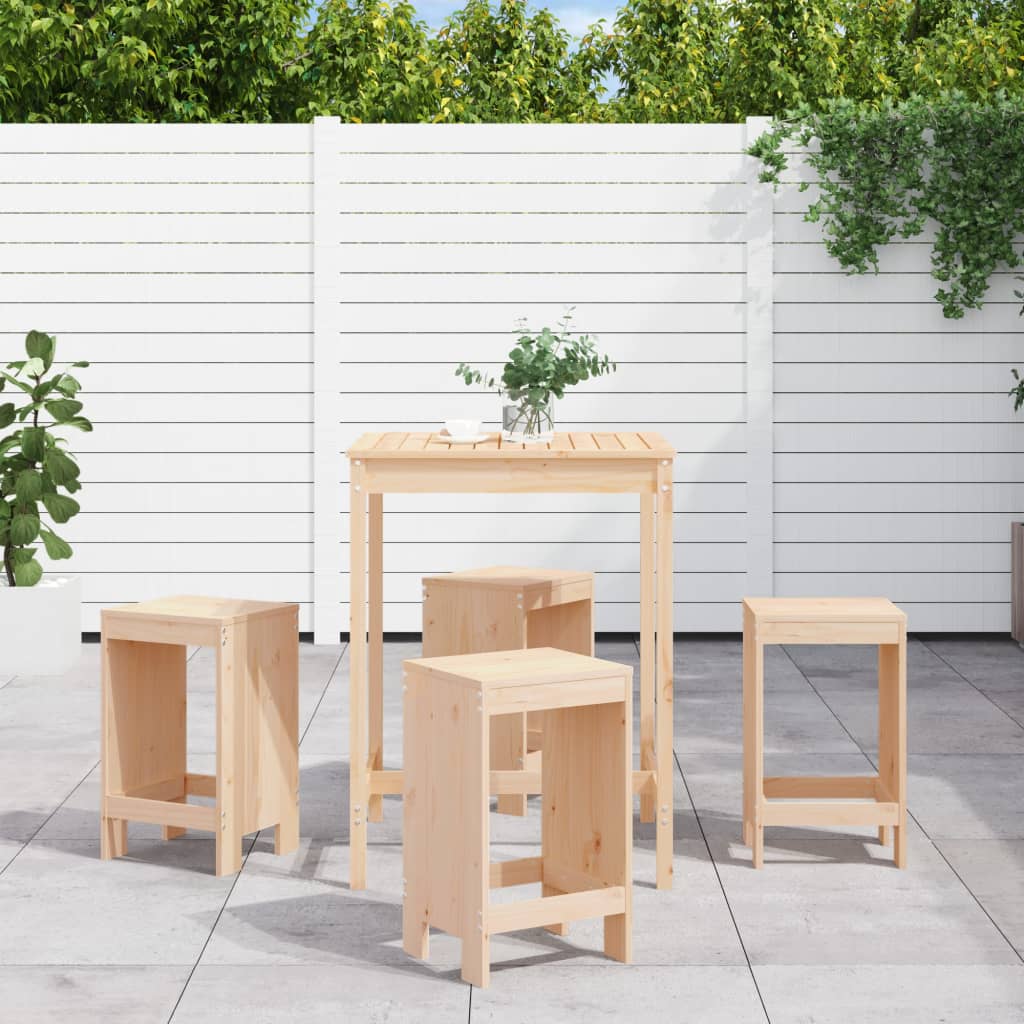 vidaXL 5 Piece Garden Bar Set Solid Wood Pine