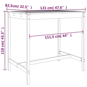 vidaXL 5 Piece Garden Bar Set White Solid Wood Pine