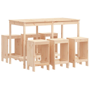 vidaXL 7 Piece Garden Bar Set Solid Wood Pine