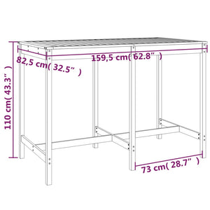 vidaXL 7 Piece Garden Bar Set Solid Wood Pine