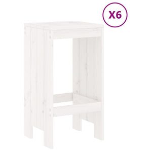 vidaXL 7 Piece Garden Bar Set White Solid Wood Pine