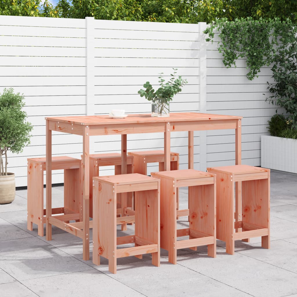 vidaXL 7 Piece Garden Bar Set Solid Wood Douglas