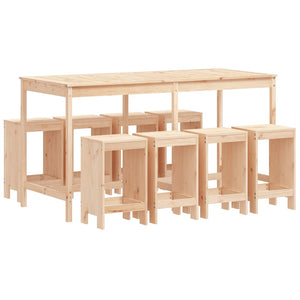 vidaXL 9 Piece Garden Bar Set Solid Wood Pine