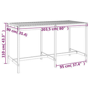 vidaXL 9 Piece Garden Bar Set Solid Wood Pine