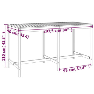 vidaXL 9 Piece Garden Bar Set White Solid Wood Pine