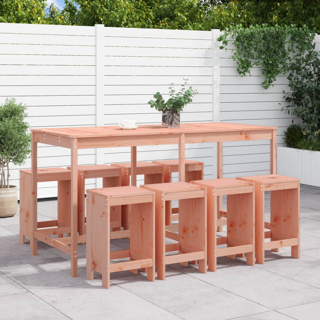 vidaXL 9 Piece Garden Bar Set Solid Wood Douglas