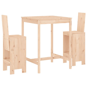 vidaXL 3 Piece Garden Bar Set Solid Wood Pine