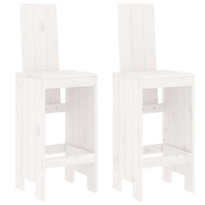 vidaXL 3 Piece Garden Bar Set White Solid Wood Pine