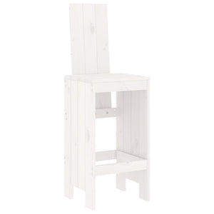 vidaXL 3 Piece Garden Bar Set White Solid Wood Pine