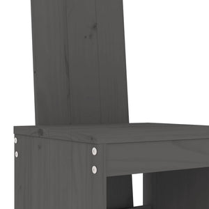 vidaXL 3 Piece Garden Bar Set Grey Solid Wood Pine