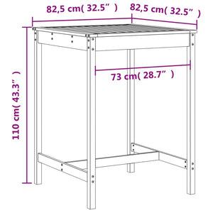 vidaXL 5 Piece Garden Bar Set White Solid Wood Pine