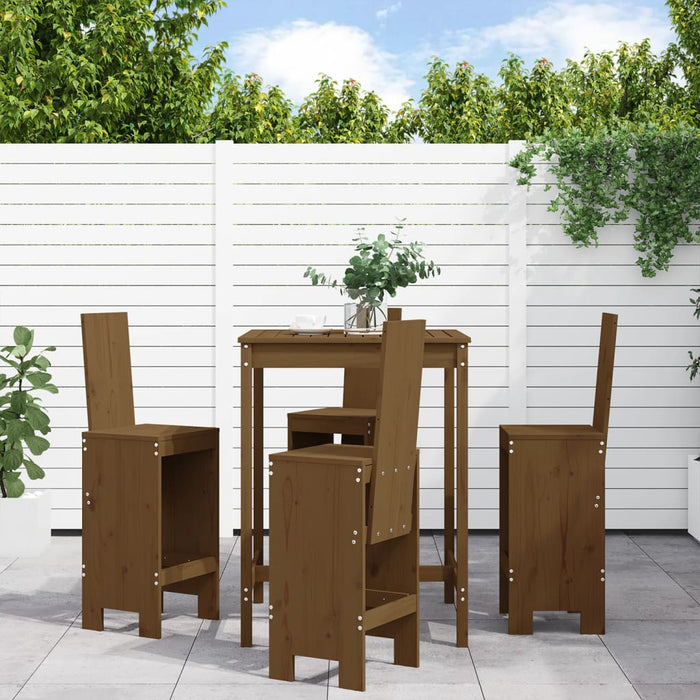 vidaXL 5 Piece Garden Bar Set Honey Brown Solid Wood Pine