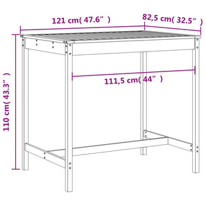 vidaXL 5 Piece Garden Bar Set White Solid Wood Pine