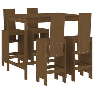 vidaXL 5 Piece Garden Bar Set Honey Brown Solid Wood Pine