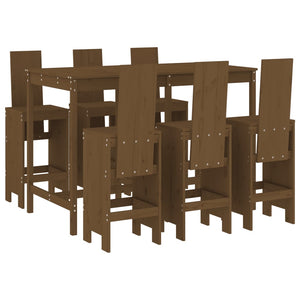 vidaXL 7 Piece Garden Bar Set Honey Brown Solid Wood Pine