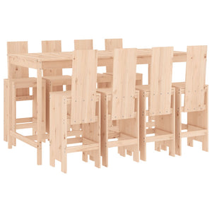 vidaXL 9 Piece Garden Bar Set Solid Wood Pine