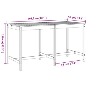 vidaXL 9 Piece Garden Bar Set Solid Wood Pine