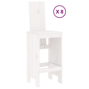 vidaXL 9 Piece Garden Bar Set White Solid Wood Pine