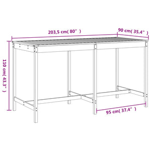 vidaXL 9 Piece Garden Bar Set White Solid Wood Pine