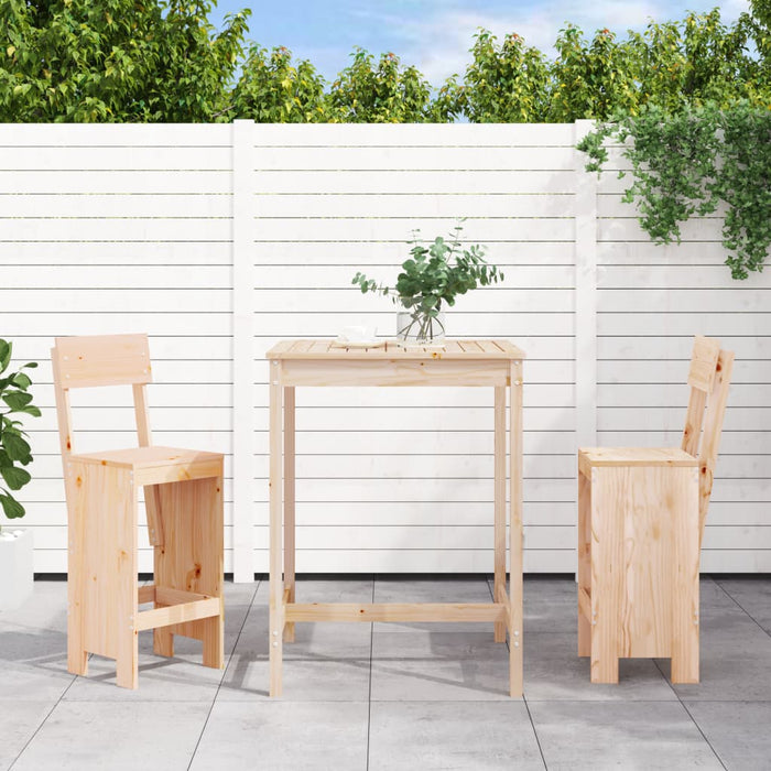 vidaXL 3 Piece Garden Bar Set Solid Wood Pine